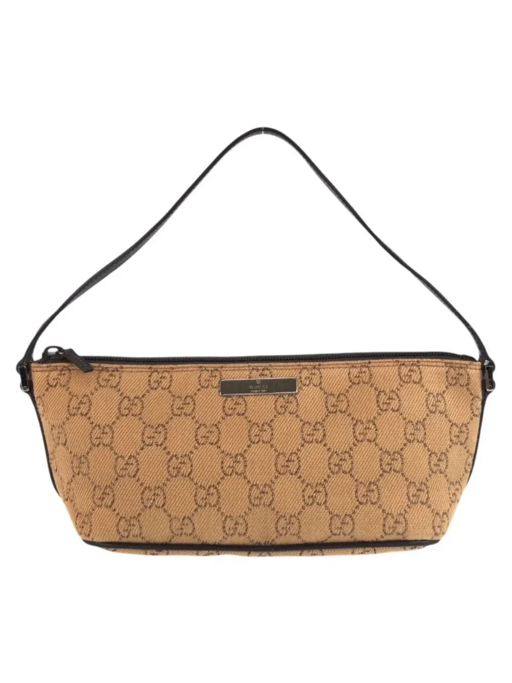 Gucci Beige Brown GG Canvas Handbag Pouch